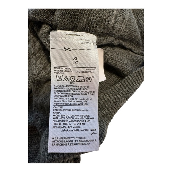 Gap 3/4 Sleeve Cardigan Sweater Button Front Knit Dark Olive Green - Size XL - Picture 6 of 11